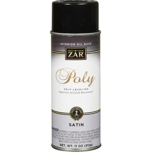 Zar 32907 11 Oz Clear Satin Interior Oil Base Poly Ultraviolet Spray (Pack of 6)