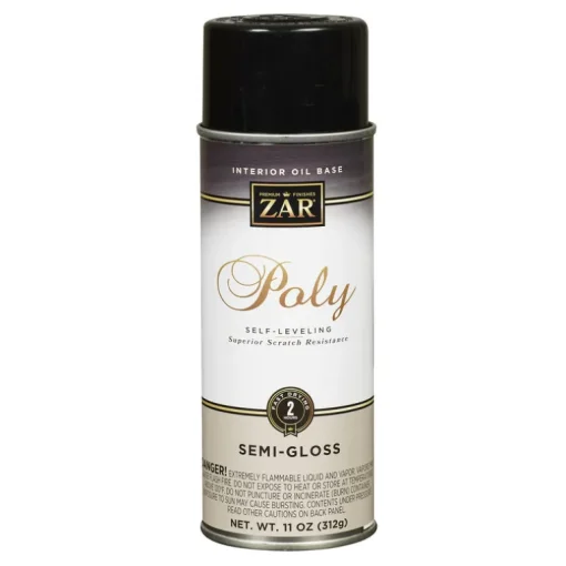 Zar 33007 11 Oz Clear Semi-Gloss Interior Oil Base Poly Ultraviolet Spray (Pack of 6)