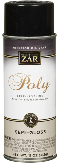 Zar 33007 11 Oz Clear Semi-Gloss Interior Oil Base Poly Ultraviolet Spray (Pack of 6)