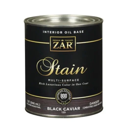 ZAR Semi-Transparent Black Caviar Oil-Based Polyurethane Wood Stain 1 qt. (Pack of 4)