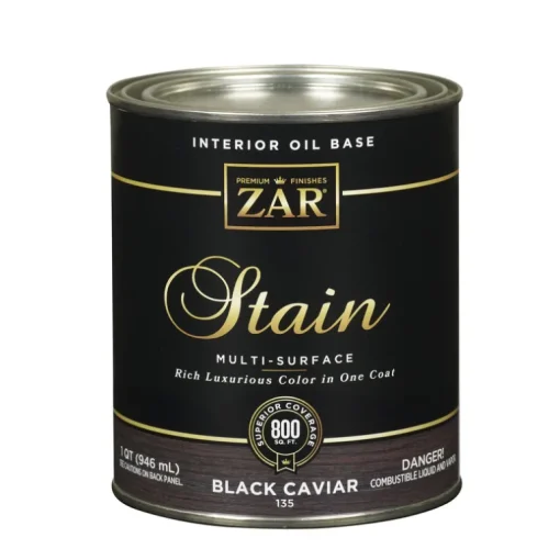 ZAR Semi-Transparent Black Caviar Oil-Based Polyurethane Wood Stain 1 qt. (Pack of 4)