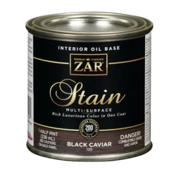ZAR Semi-Transparent Black Caviar Oil-Based Wood Stain 8 oz. (Pack of 6)