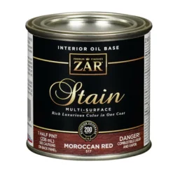 ZAR Semi-Transparent Moroccan Red Oil-Based Wood Stain 8 oz. (Pack of 6)