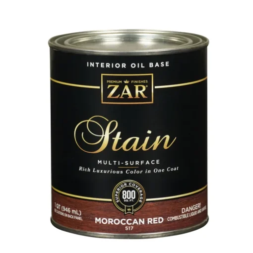 ZAR Semi-Transparent Moroccan Red Oil-Based Wood Stain 1 qt. (Pack of 4)
