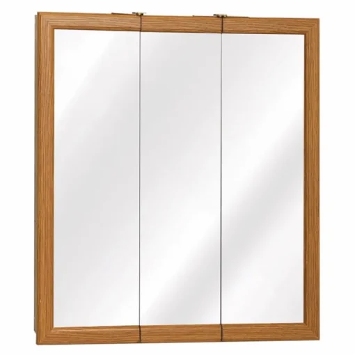 Zenith K24 24" X 26" X 4.5" Oak Framed Tri-View Medicine Cabinet