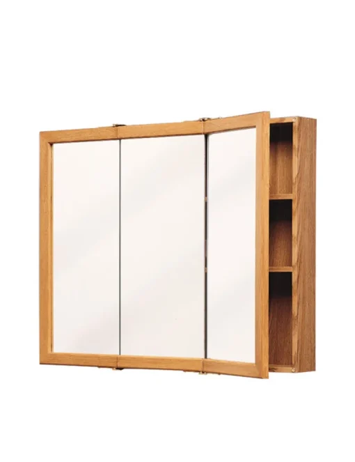 Zenith K24 24" X 26" X 4.5" Oak Framed Tri-View Medicine Cabinet