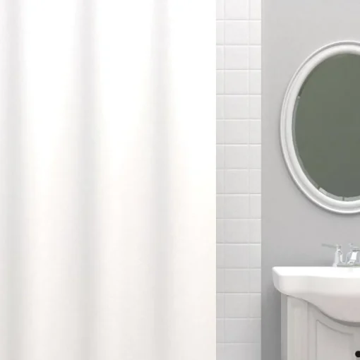 Zenna Home 72 in. H X 70 in. W White Solid Shower Curtain Liner PEVA