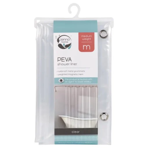 Zenna Home 72 in. H X 70 in. W Clear Solid Shower Curtain Liner PEVA