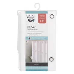 Zenna Home 71 in. H X 70 in. W White Solid Shower Curtain Liner PEVA