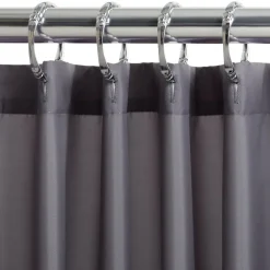 Zenna Home 72 in. H X 70 in. W Gray Solid Shower Curtain Liner Fabric