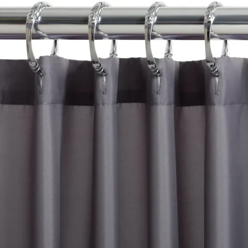 Zenna Home 72 in. H X 70 in. W Gray Solid Shower Curtain Liner Fabric