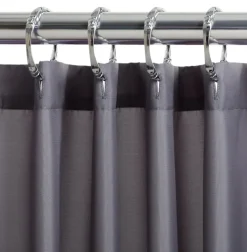 Zenna Home 72 in. H X 70 in. W Gray Solid Shower Curtain Liner Fabric