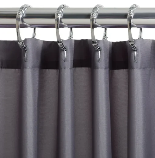Zenna Home 72 in. H X 70 in. W Gray Solid Shower Curtain Liner Fabric