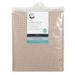 Zenna Home 72 in. H X 70 in. W Taupe Waffle Shower Curtain Liner Fabric