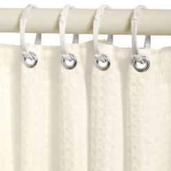 Zenna Home 72 in. H X 70 in. W Taupe Waffle Shower Curtain Liner Fabric