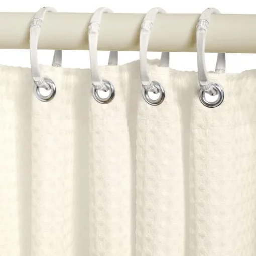Zenna Home 72 in. H X 70 in. W Taupe Waffle Shower Curtain Liner Fabric
