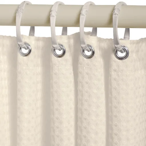 Zenna Home 72 in. H X 70 in. W Taupe Waffle Shower Curtain Liner Fabric