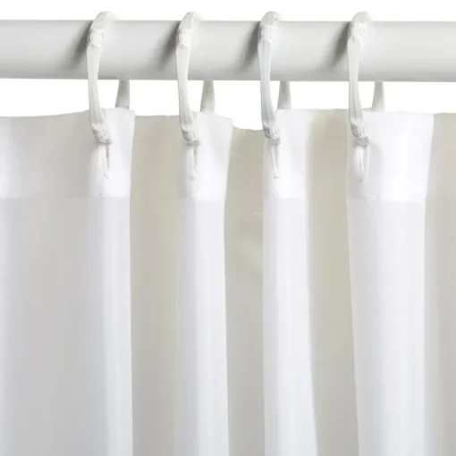 Zenna Home 72 in. H X 70 in. W White Solid Shower Curtain Liner Fabric