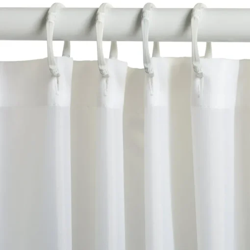 Zenna Home 72 in. H X 70 in. W White Solid Shower Curtain Liner Fabric