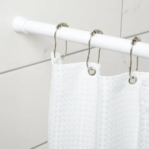 Zenna Home Baked Enamel White Tension Rod 49 in. L X 86 in. L