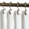 Zenna Home Brushed Nickel Silver Steel Shower Curtain Rings 12 pk