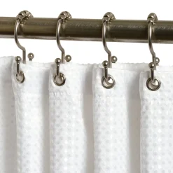 Zenna Home Brushed Nickel Silver Steel Shower Curtain Rings 12 pk