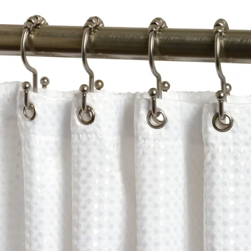 Zenna Home Brushed Nickel Silver Steel Shower Curtain Rings 12 pk