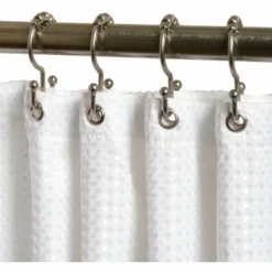 Zenna Home Brushed Nickel Silver Steel Shower Curtain Rings 12 pk