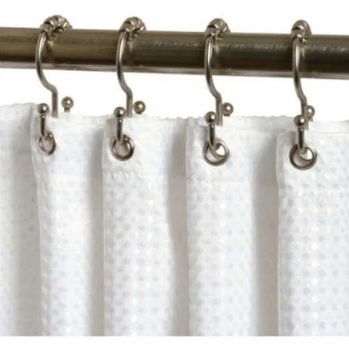Zenna Home Brushed Nickel Silver Steel Shower Curtain Rings 12 pk