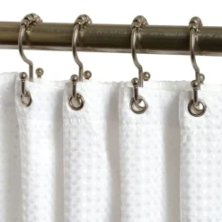 Zenna Home Brushed Nickel Silver Steel Shower Curtain Rings 12 pk
