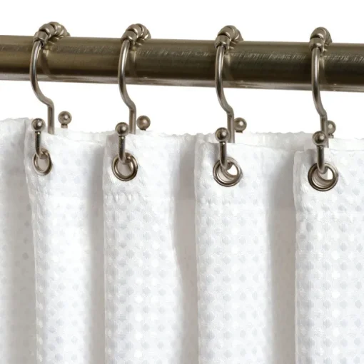 Zenna Home Brushed Nickel Silver Steel Shower Curtain Rings 12 pk