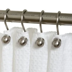 Zenna Home Brushed Nickel Metal Decorative Ball Shower Curtain Rings 12 Pk