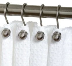 Zenna Home Brushed Nickel Metal Decorative Ball Shower Curtain Rings 12 Pk