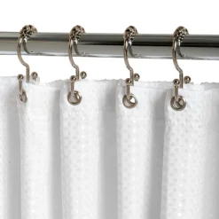 Zenna Home Chrome Silver Metal Shower Curtain Rings 12 pk