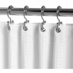 Zenna Home Chrome Silver Metal Shower Curtain Rings 12 pk