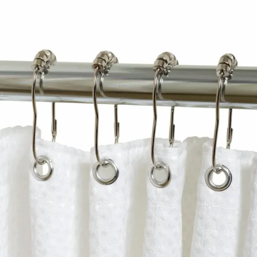 Zenna Home Chrome Silver Metal Shower Curtain Rings 12 pk