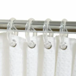 Zenna Home Clear Plastic Shower Curtain Rings 12 pk