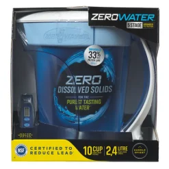 ZeroWater Ready-Pour 10 cups Blue/White Water Filtration Pitcher