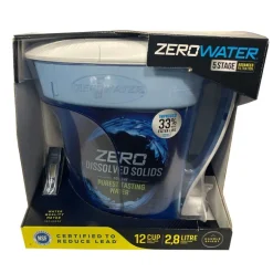 ZeroWater Ready-Pour 12 cups Blue Water Filtration Pitcher