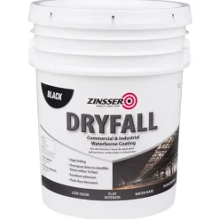 Zinsser DryFall Flat Black Water-Based Dryfall Waterbone Coating Interior 5 gal