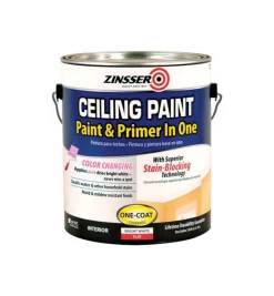Zinsser Flat Bright White Water-Based Ceiling Paint and Primer in One Interior 1 gal (Pack of 2).