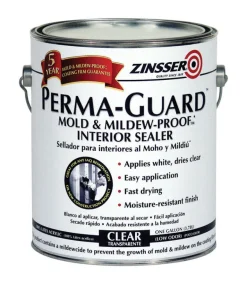 Zinsser Perma-Guard Flat/Matte Clear Water-Based Mold and Mildew-Proof Paint Interior 1 gal (Pack of 2).