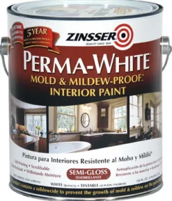 Zinsser Perma-White Semi-Gloss White Mold and Mildew-Proof Paint Indoor 1 gal. (Pack of 2)