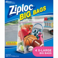 Ziploc Big Bags 10 gal. Storage Bag Clear (Pack of 4)