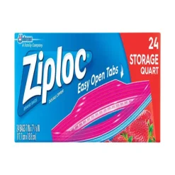 Ziploc Food Storage Bag 24 pk Clear (Pack of 12)
