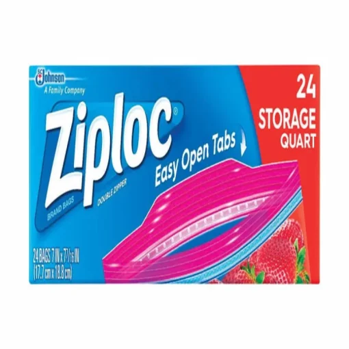 Ziploc Food Storage Bag 24 pk Clear (Pack of 12)