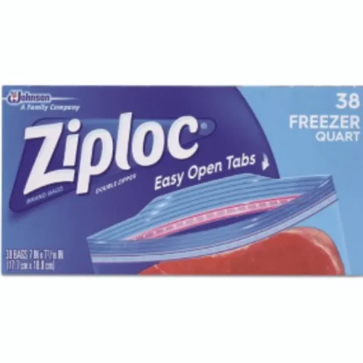 Ziploc Freezer Bag 38 pk Clear (Pack of 9)