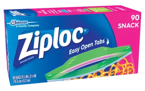 Ziploc Snack Bag 90 pk Clear (Pack of 12)